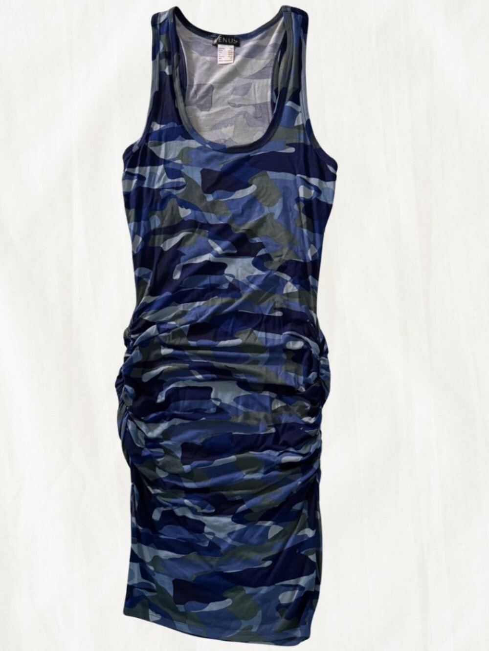 VENUS: Blue Camo Print Summer Dress